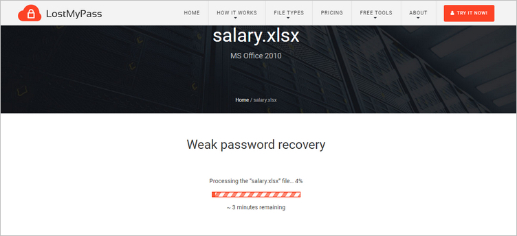 recover excel password online
