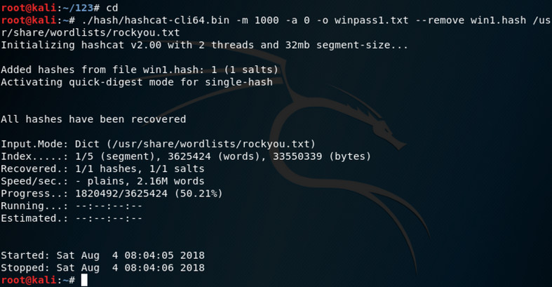 hashcat password recovery