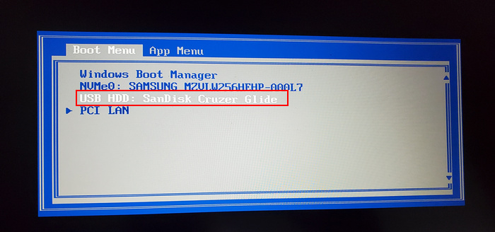 boot from usb