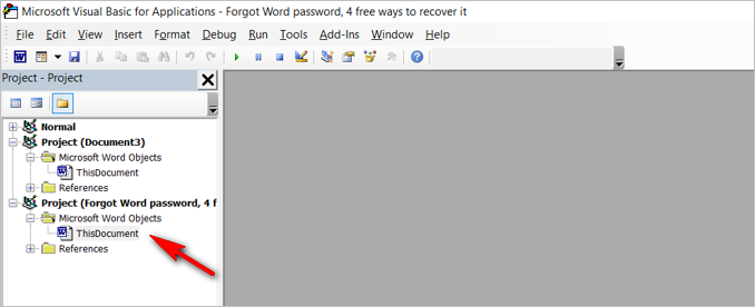 recover word password
