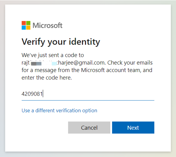 reset ms account password