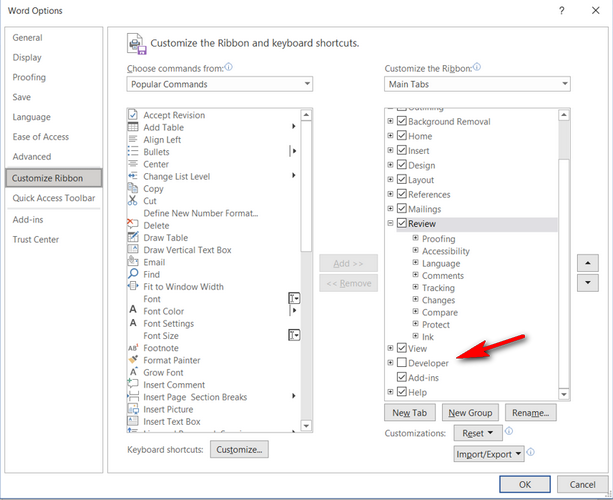 enable vba in ms word