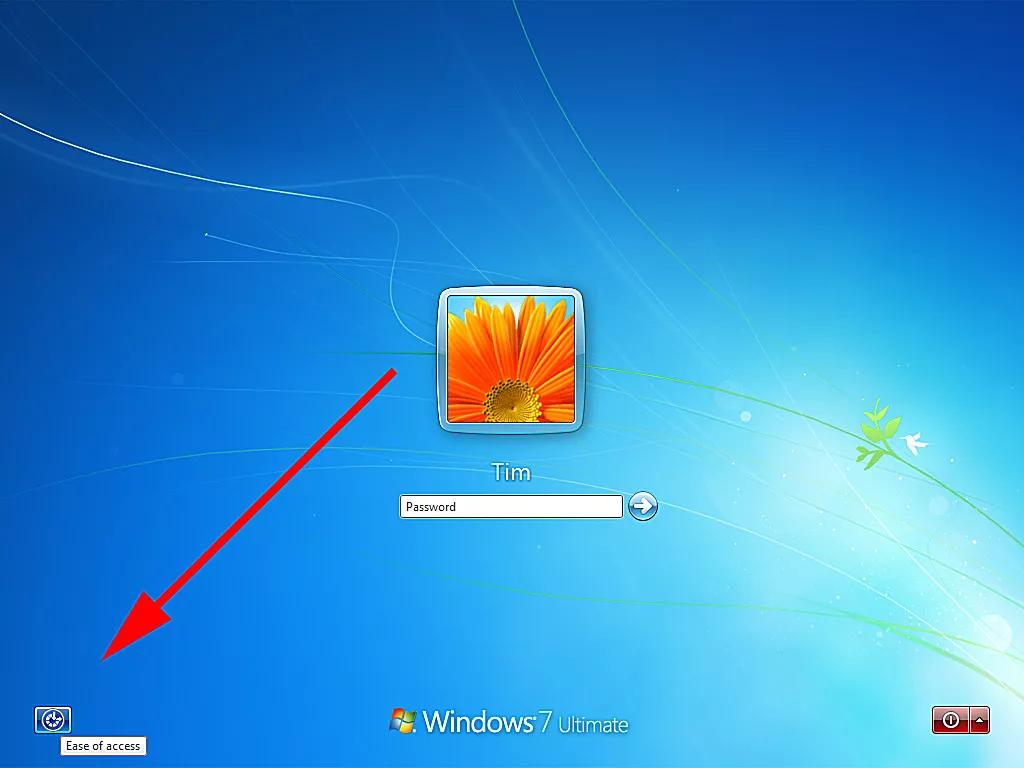 ease of access button windows 7