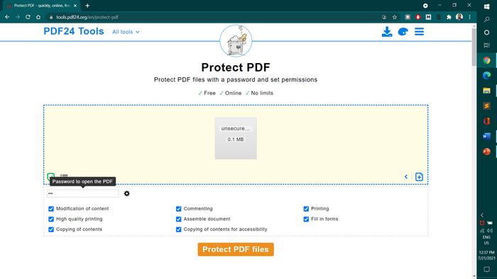 PDF24 Protect PDF
