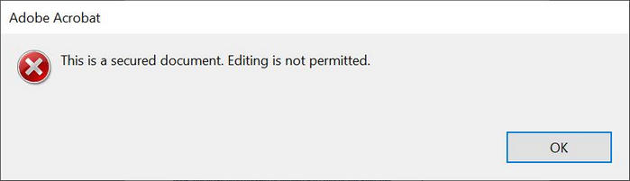 pdf editing not allowed