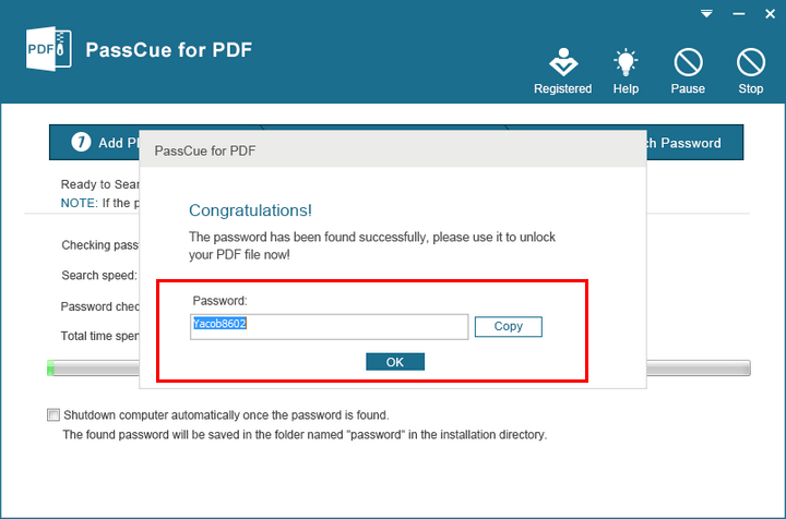 passcue pdf password recovery