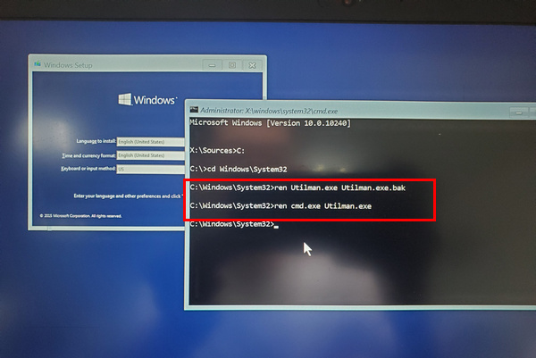 rename utilman.exe