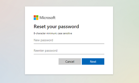 reset password microsoft account