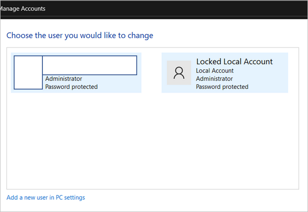 show user accounts windows 10