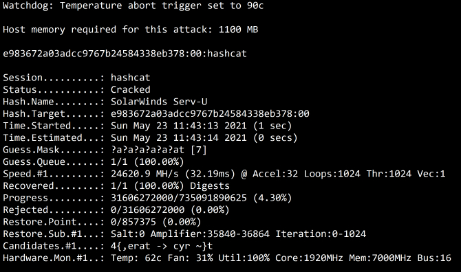 hashcat cracking