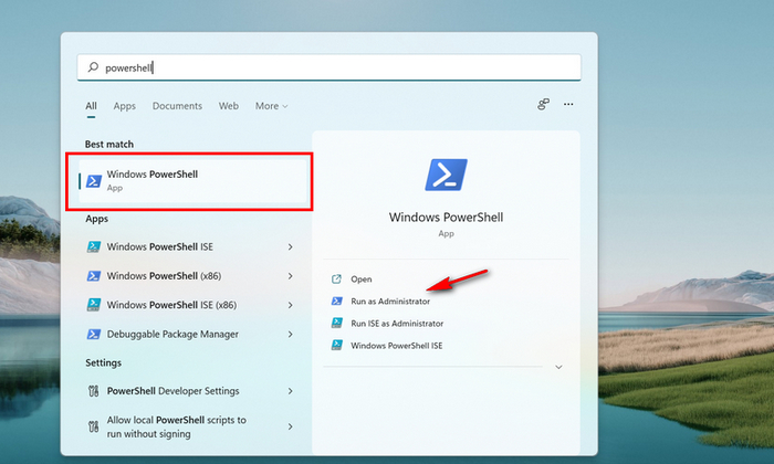 open powershell windows 11