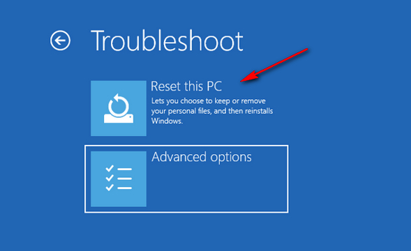 reset this pc windows 11