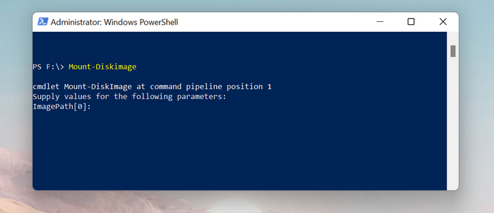 mount iso powershell windows 11