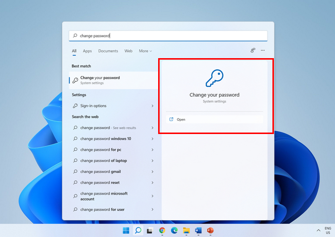 how to change your windows 11 password