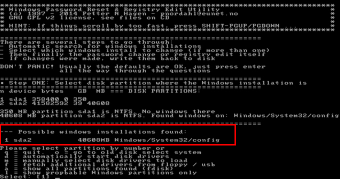 offline password resistor load sam