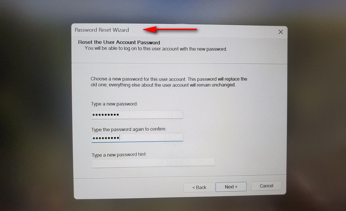windows 11 password reset usb