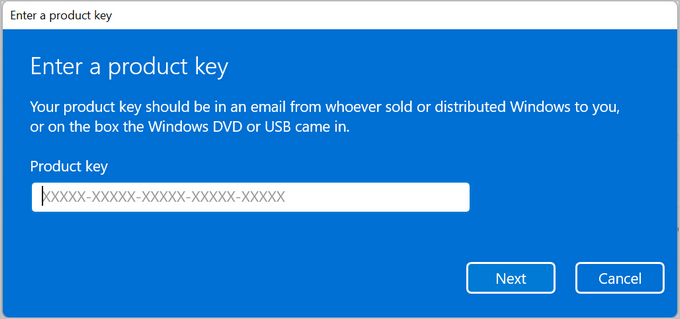 change windows 11 product key