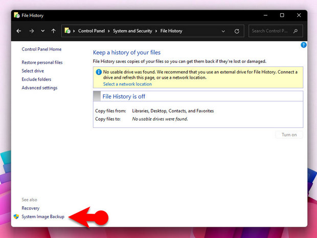 System Image Backup Windows 11