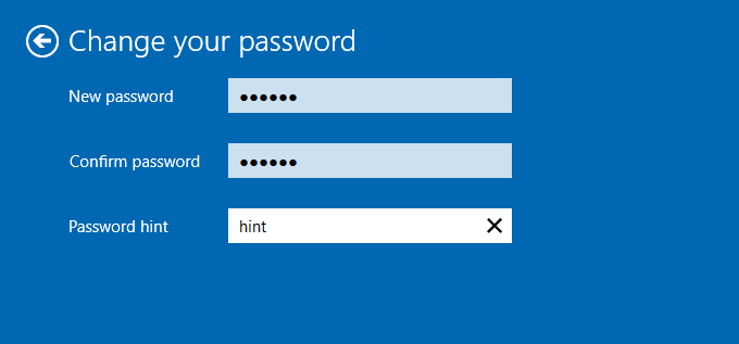 enter new password