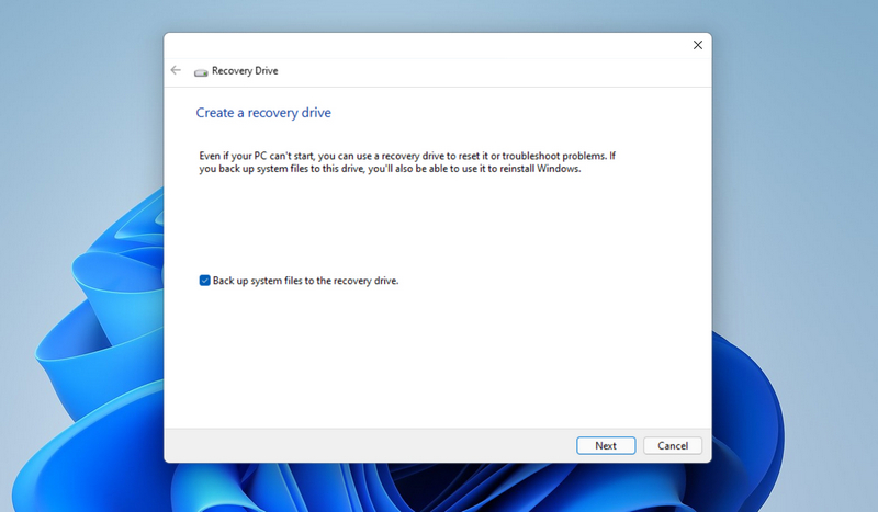 windows 11 recovery drive