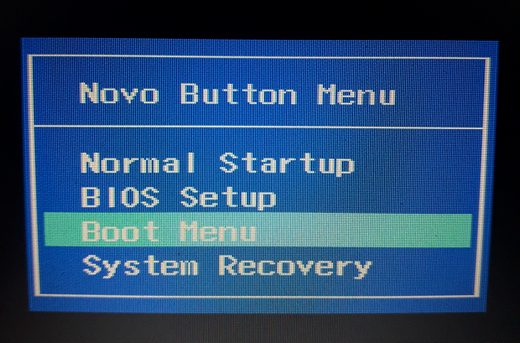 boot menu