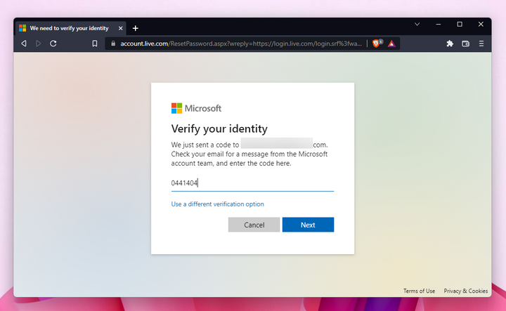 verify identity microsoft