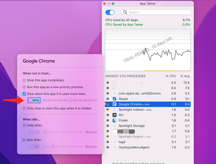 App Tamer Limit CPU