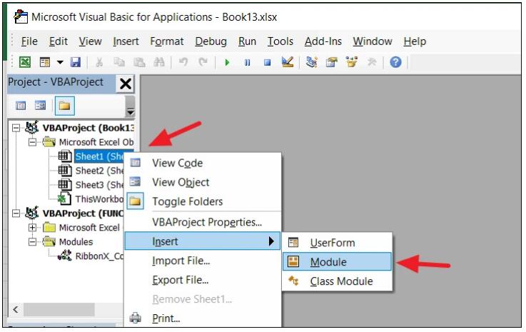 open VBA editor