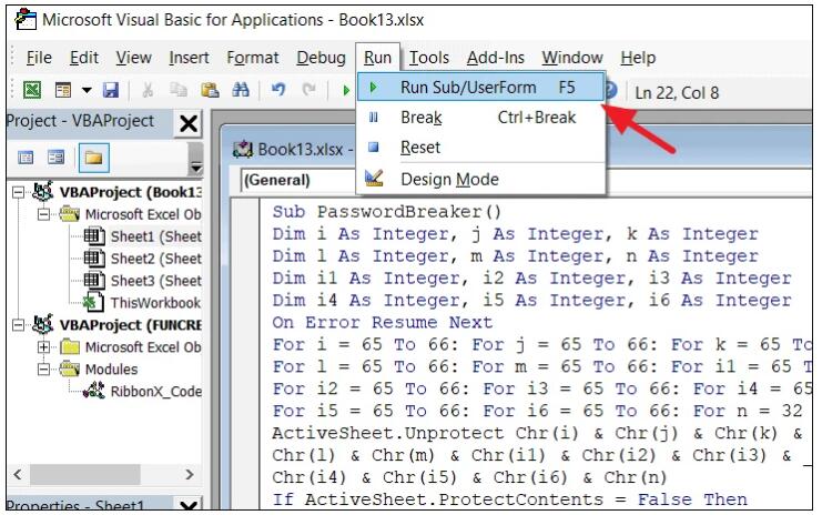 unlock excel password with vba